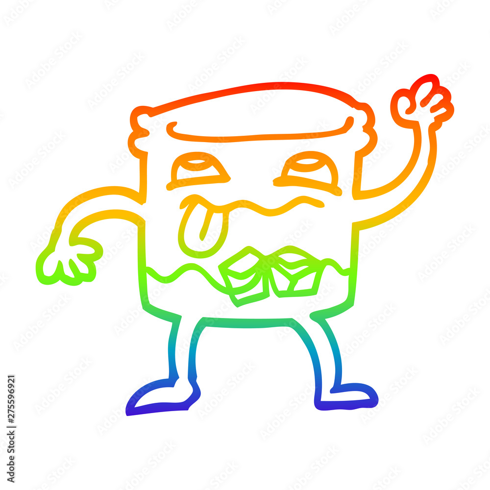 rainbow gradient line drawing cartoon whisky glass rainbow gradient line drawing cartoon whisky glass