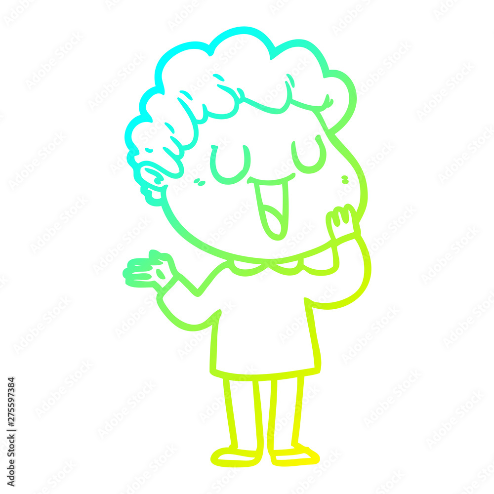 cold gradient line drawing laughing cartoon man cold gradient line drawing laughing cartoon man
