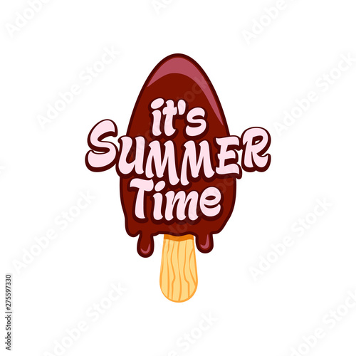 Unique Modern Ice Cream  Summer Time Design Background Banner Template with Text It's Summer Time for Used Personally and All Business Company