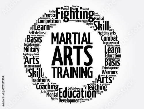 Martial Arts Training word cloud collage, concept background