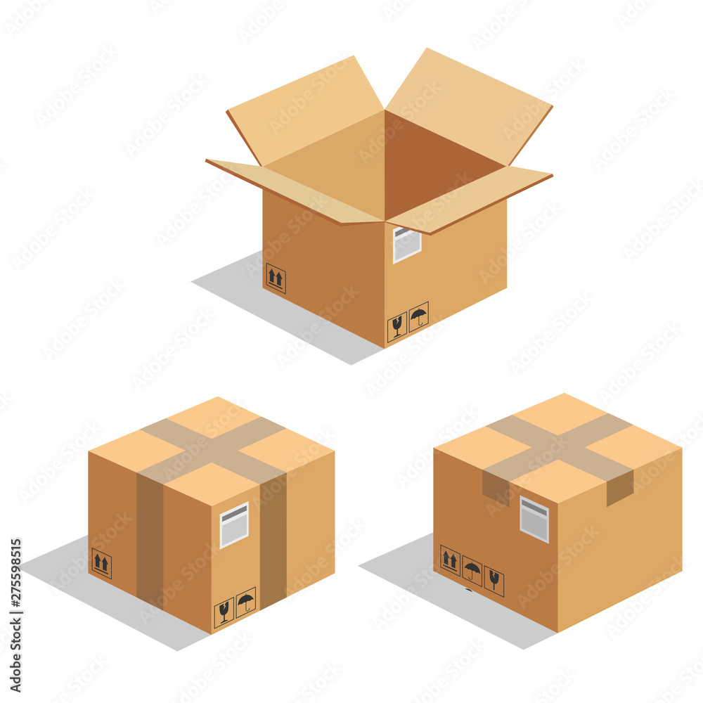 Brown paper box vector. Brown paper box vector.