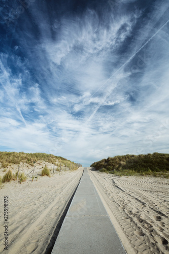 Pathway to the Ocean on a Beach with Dunes