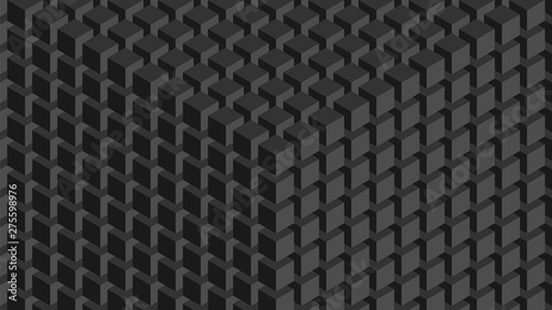 Trendy widescreen geometric background in isometric style. Wall of cubes.
