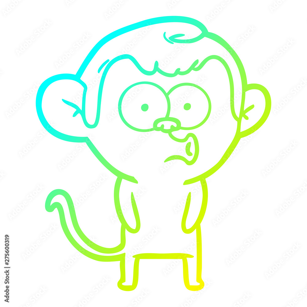 cold gradient line drawing cartoon hooting monkey cold gradient line drawing cartoon hooting monkey