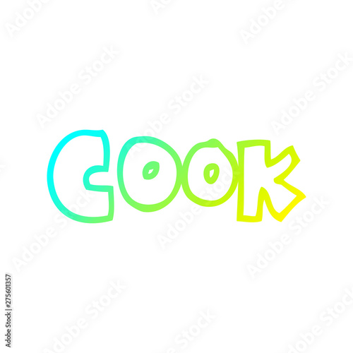 cold gradient line drawing cartoon word cook