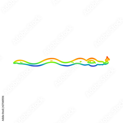 rainbow gradient line drawing cartoon poisonous snake