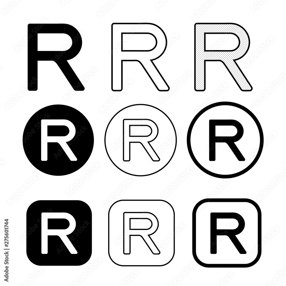 Registered Trademark icon symbol sign Registered Trademark icon symbol sign