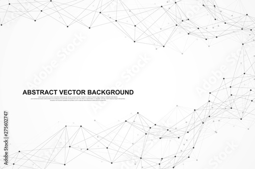 Big data visualization. Social network or business analytics representation. Abstract vector graphics. Futuristic infographic illustration.