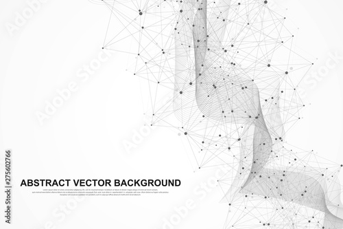 Vector abstract big data visualization. Complex data threads graphic. Abstract vector graphics. Futuristic infographic illustration