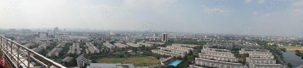 panorama view of bangkok from building