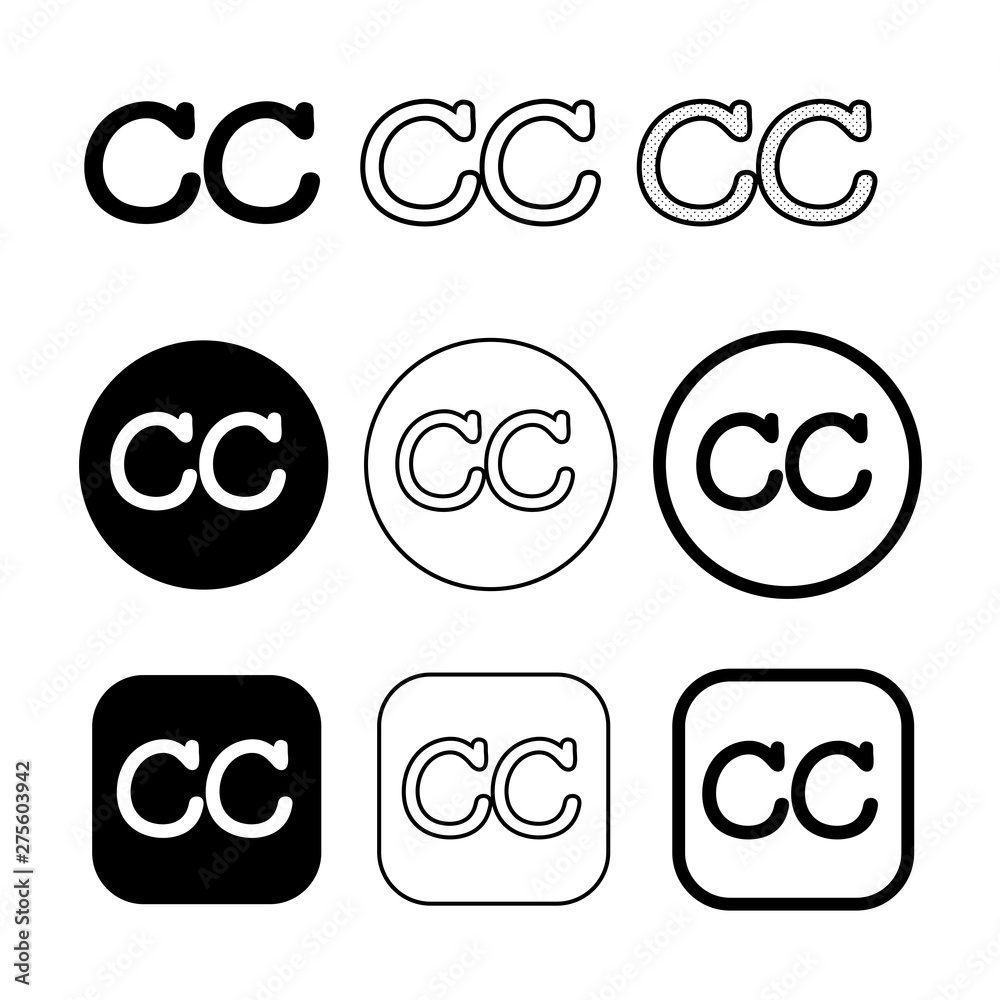 Creative commons icon symbol sign Creative commons icon symbol sign