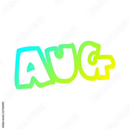 cold gradient line drawing cartoon month of august
