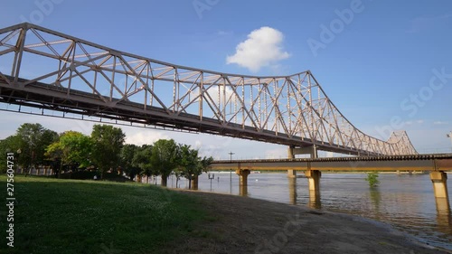 Martin Luther King Bridge over Mississippi River in St. Louis - travel photography photo