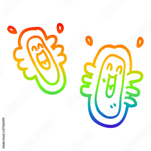 rainbow gradient line drawing cartoon happy germs