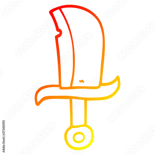 warm gradient line drawing cartoon dagger