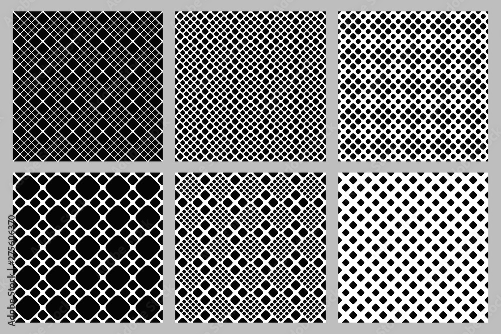 Abstract geometrical rounded diagonal square pattern background set - vector illustrations Abstract geometrical rounded diagonal square pattern background set - vector illustrations