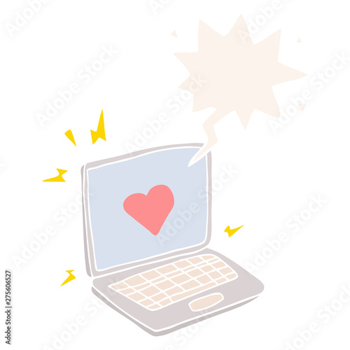 internet dating cartoon  and speech bubble in retro style