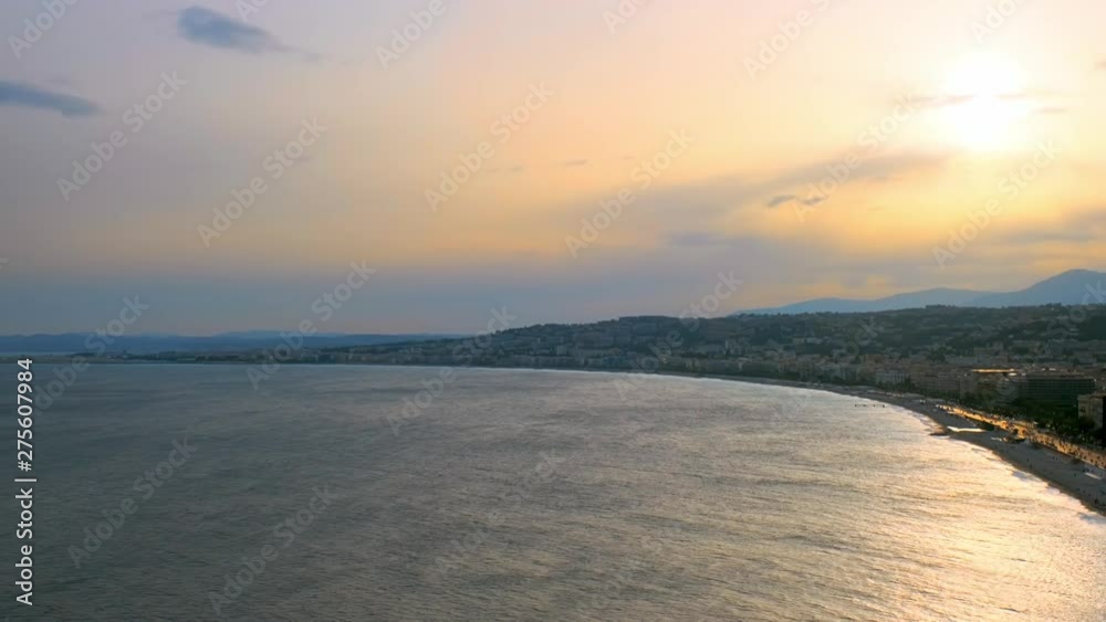 Picturesque view of Nice, France on sunset Picturesque view of Nice, France on sunset