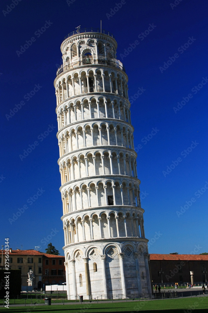 Medieval leaning tower of Pisa, Italy