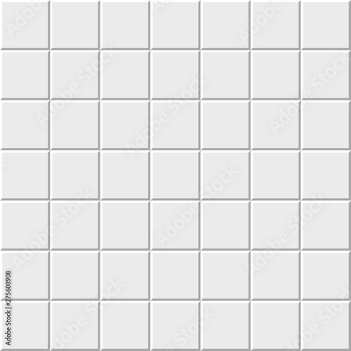 Simple vector seamless pattern background of white ceramic style squared tiles