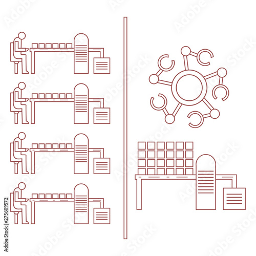 Smart automatic robotic production line.