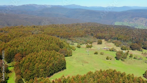 Stunning aerial view of Mansfield horse guest ranch, a type of agritourism. photo