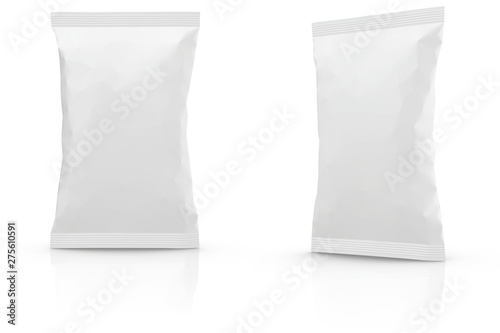 Realistic Blank Mock-up Bag isolated on white background. 100x160mm.