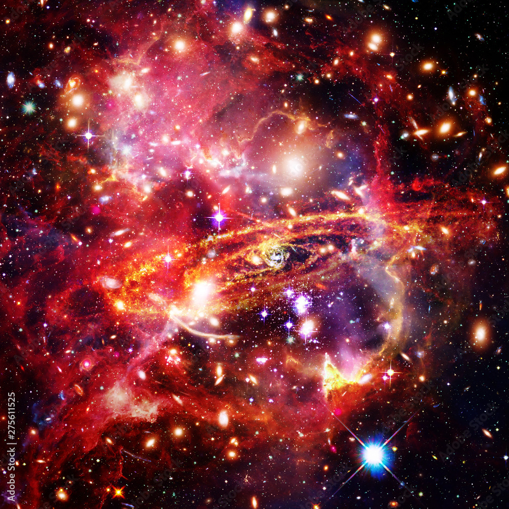 Obraz premium Space Background with Colorful Galaxy Cloud Nebula. The elements of this image furnished by NASA.