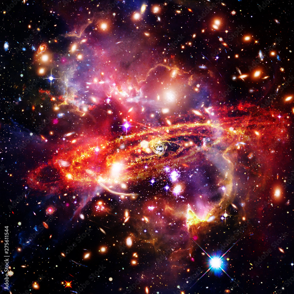 Obraz premium Space Background with Colorful Galaxy Cloud Nebula. The elements of this image furnished by NASA.