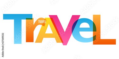 TRAVEL colorful vector typography banner