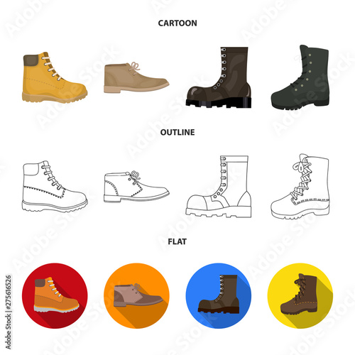 Vector design of leather and casual sign. Collection of leather and formal stock symbol for web.