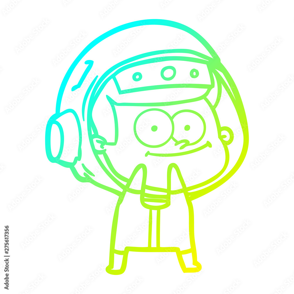 cold gradient line drawing happy astronaut cartoon cold gradient line drawing happy astronaut cartoon