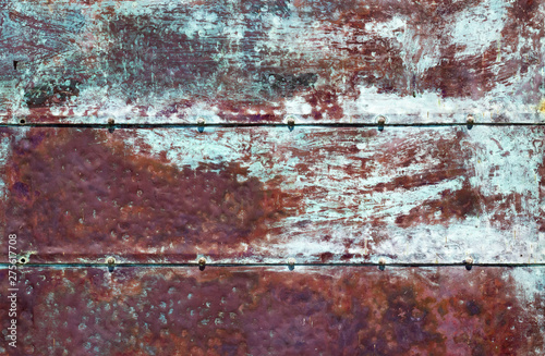 Rusty blue brown iron background