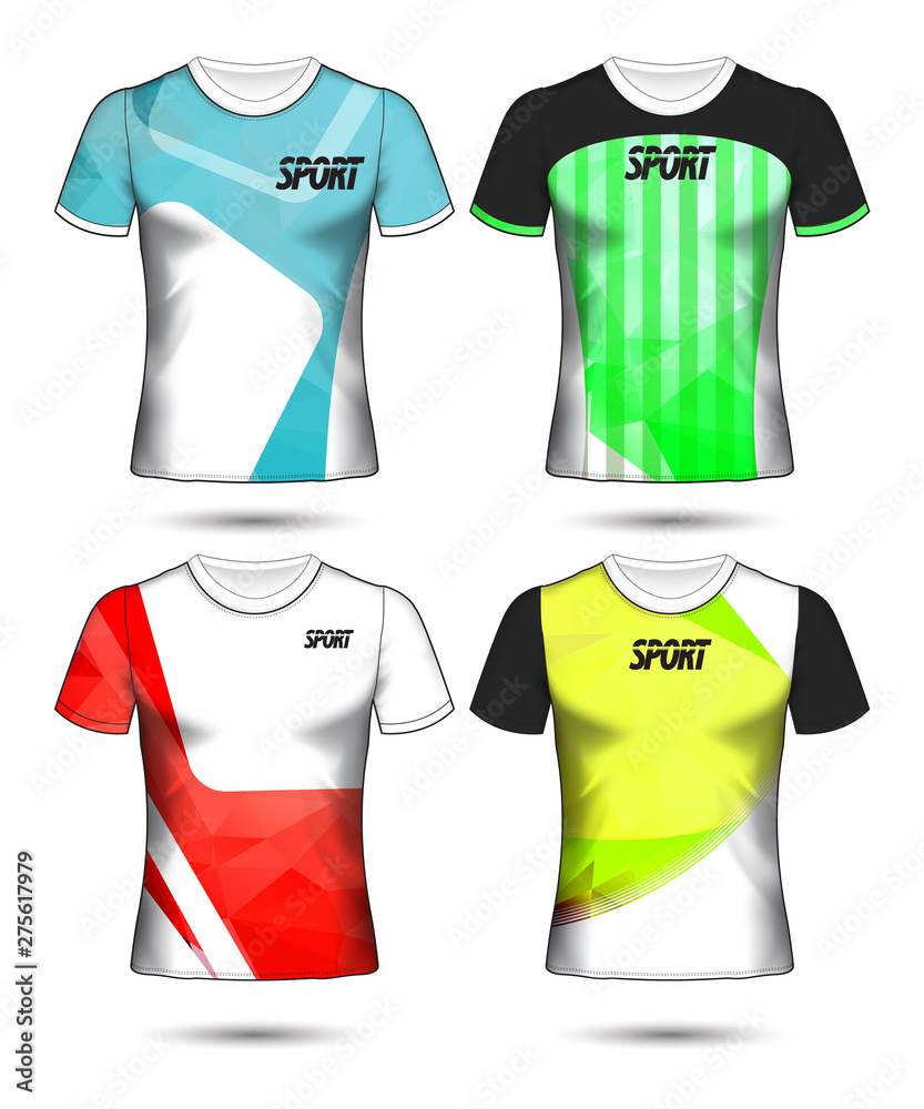 Naklejka premium Set of soccer or football jersey template t-shirt style, Design your football club vector illustration