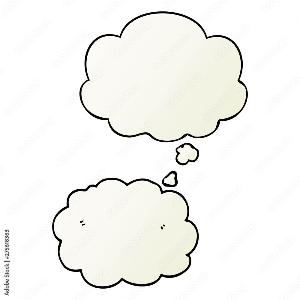 cartoon cloud and thought bubble in smooth gradient style cartoon cloud and thought bubble in smooth gradient style