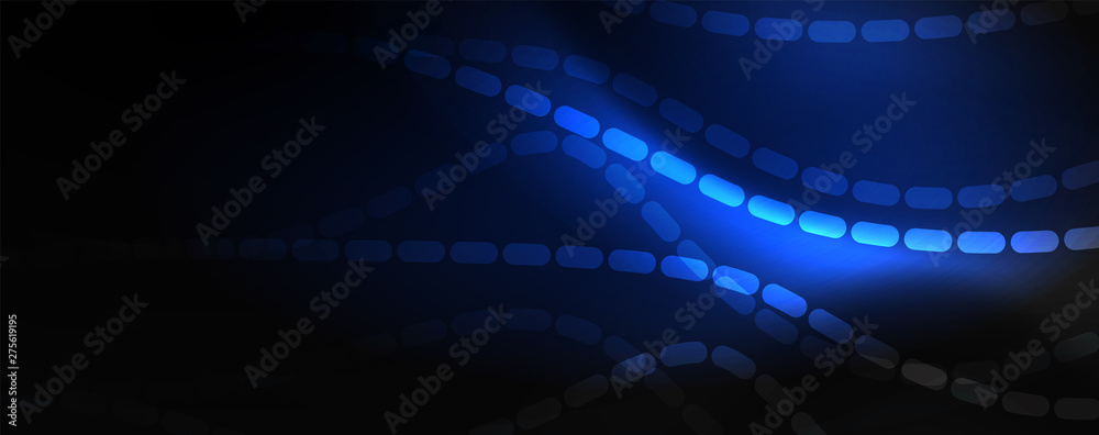 Smoky glowing waves in the dark. Dark abstract background with neon color light and wavy lines. Vector Smoky glowing waves in the dark. Dark abstract background with neon color light and wavy lines. Vector