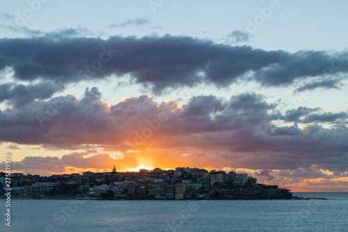 Sunlight from the back of North Bondi buildings. Sydney  Australia.