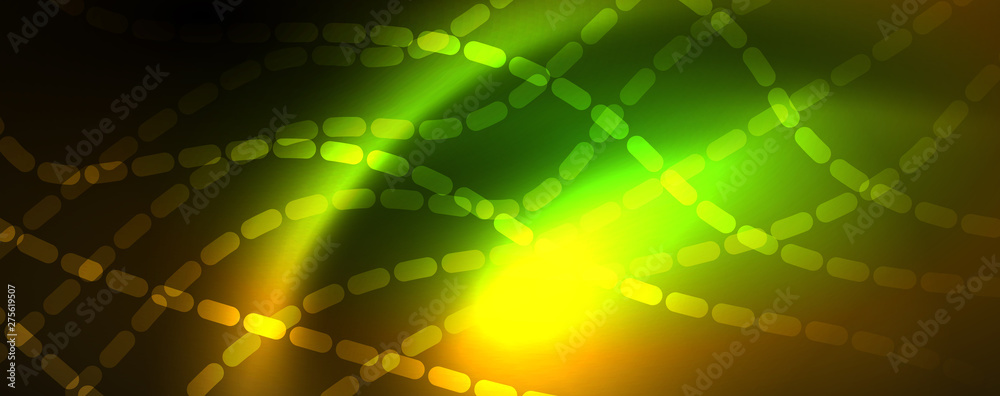Shiny neon lines techno magic futuristic background, magic energy space light concept, abstract background wallpaper design
