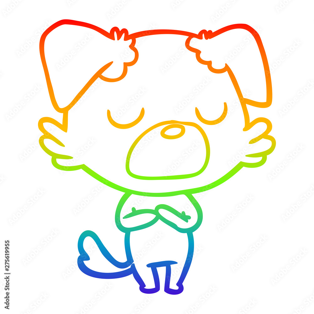 rainbow gradient line drawing cartoon dog rainbow gradient line drawing cartoon dog