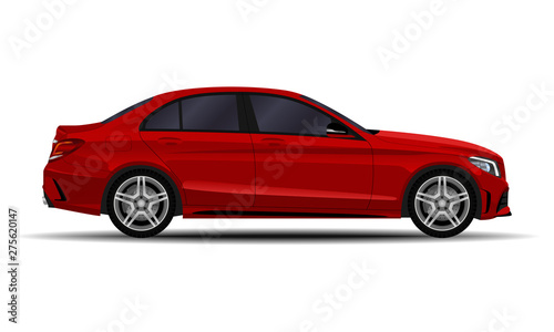 realistic car. sedan. side view