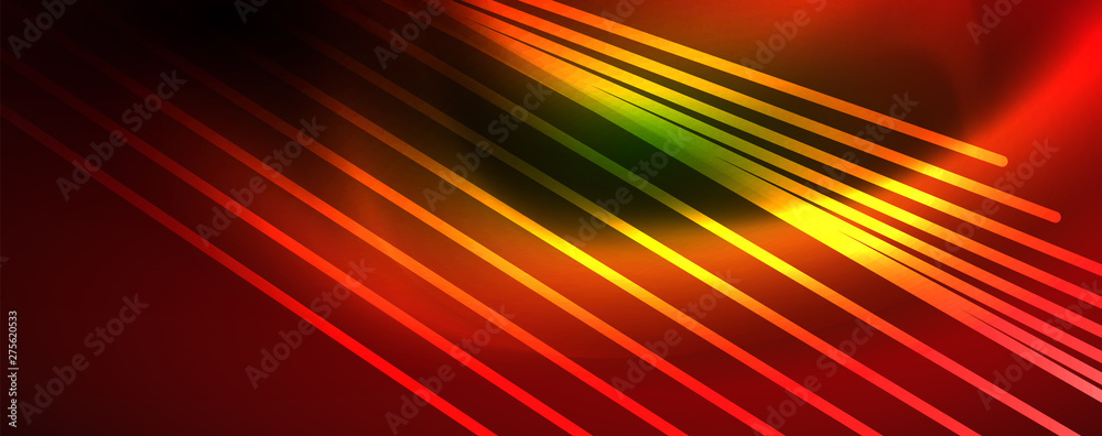 Obraz premium Vector neon light lines concept, abstract background