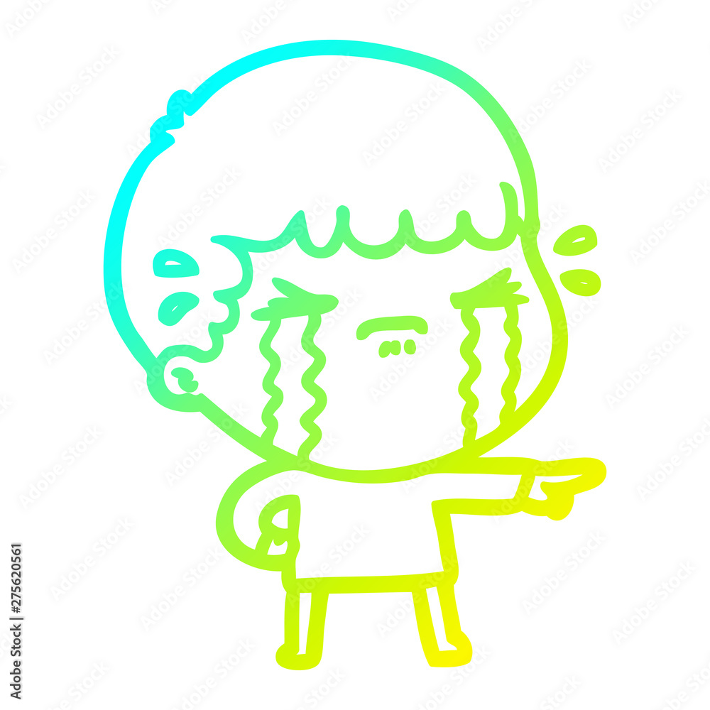 cold gradient line drawing cartoon man crying cold gradient line drawing cartoon man crying