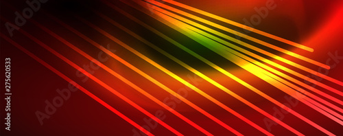 Vector neon light lines concept, abstract background