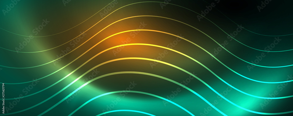 Shiny neon lines template - northern lights glowing blur lines. Futuristic style glow neon 80s disco club or night party techno template Shiny neon lines template - northern lights glowing blur lines. Futuristic style glow neon 80s disco club or night party techno template