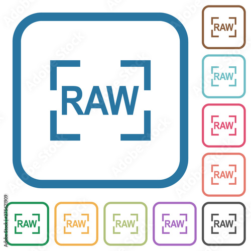 Camera raw image mode simple icons