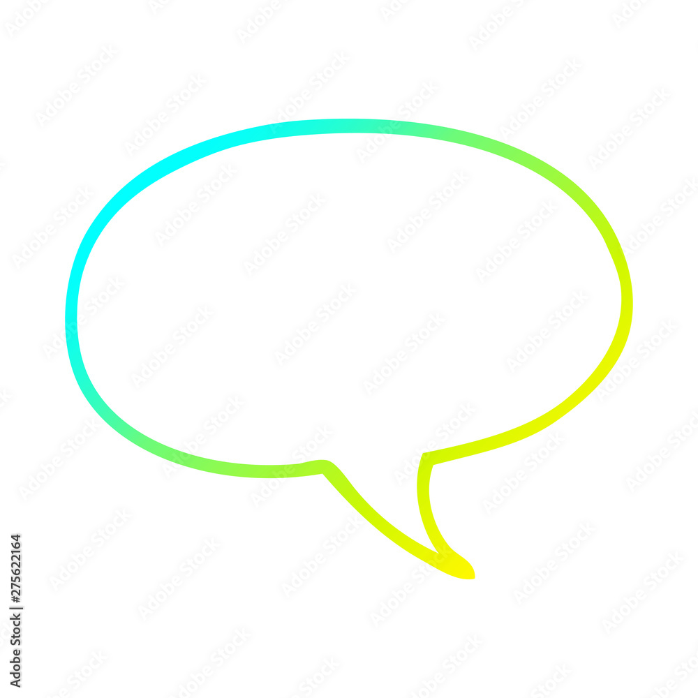 cold gradient line drawing cartoon speech bubble cold gradient line drawing cartoon speech bubble
