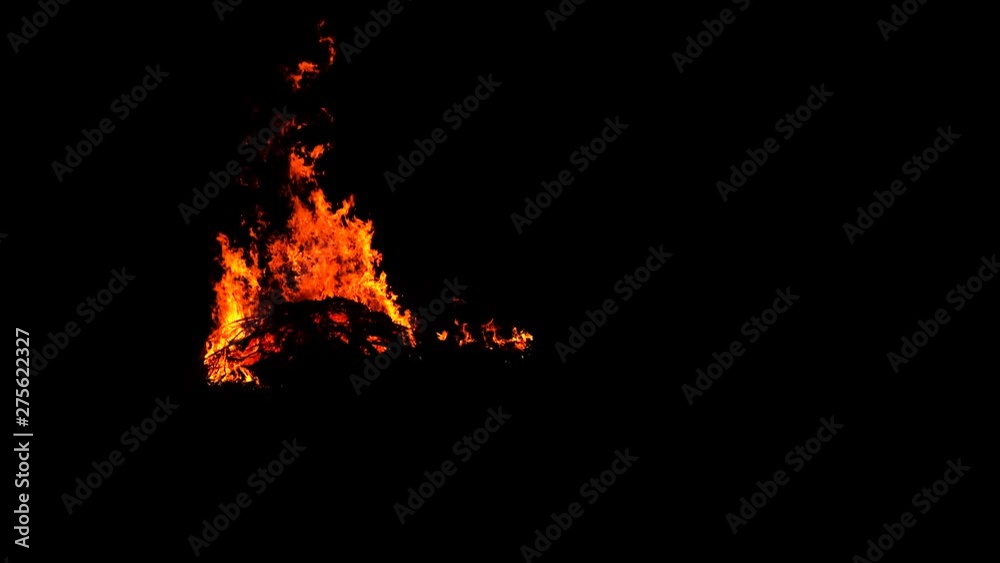 A large fire in the night sky Beautiful abstract background in the form of lights, light and life. A fiery orange on a black background in 4k A large fire in the night sky Beautiful abstract background in the form of lights, light and life. A fiery orange on a black background in 4k