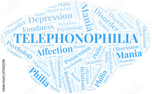 Telephonophilia word cloud. Type of Philia.