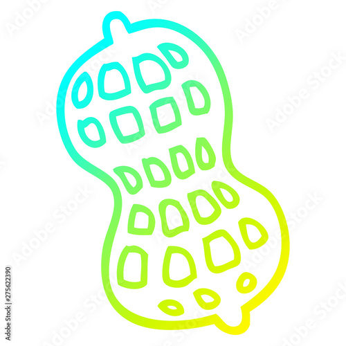 cold gradient line drawing cartoon peanut