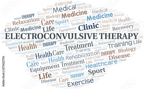 Electroconvulsive Therapy word cloud. Wordcloud made with text only.